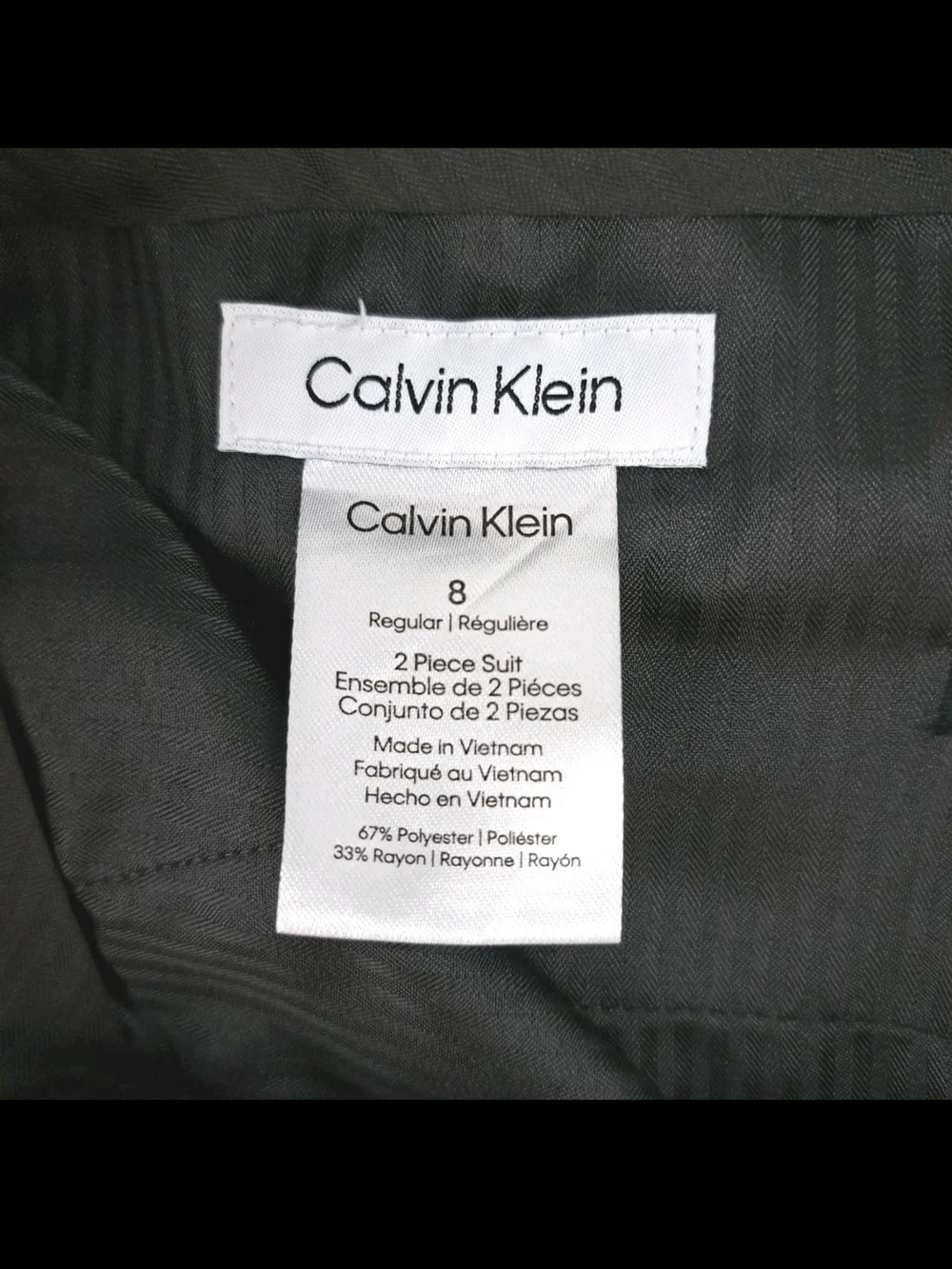 Calvin Klein Boys Size 8R Black Dress Pants  Polyester Rayo
